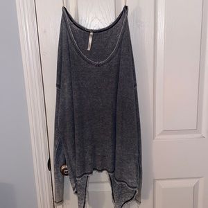 Gray Long Sleeve Top Size Small with Cross Back